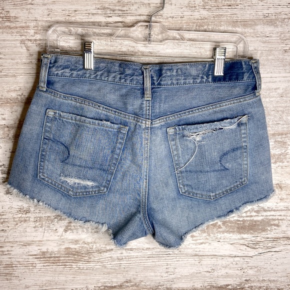 American Eagle Outfitters Vintage Hi-Rise Festival Shorts Sz 8 exposed pockets - Picture 3 of 5